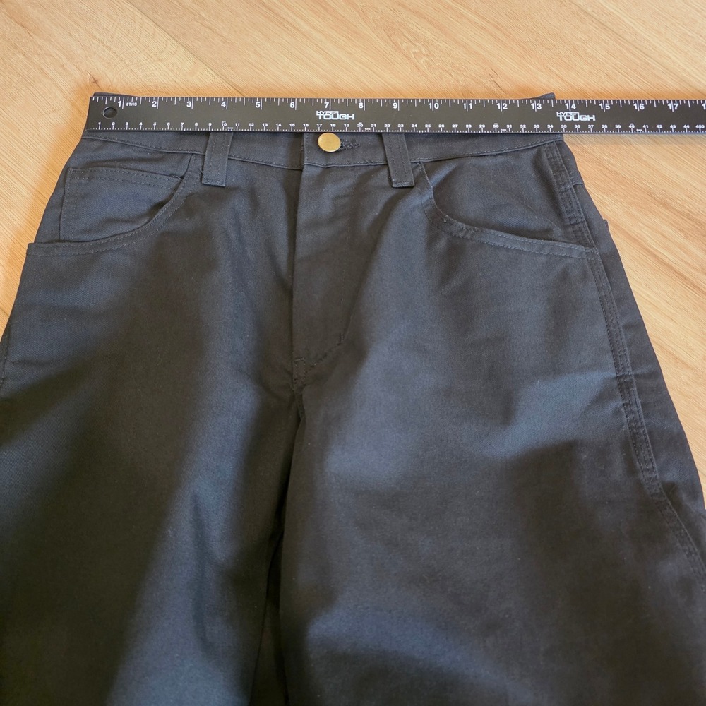 Los Angeles Apparel Black Poly Cotton Twill Pants Fits 27x28 High Rise Wide Leg - Picture 4 of 9